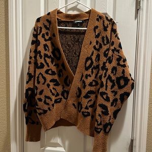 Express leopard print cardigan, xs size